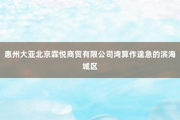惠州大亚北京霖悦商贸有限公司湾算作遑急的滨海城区